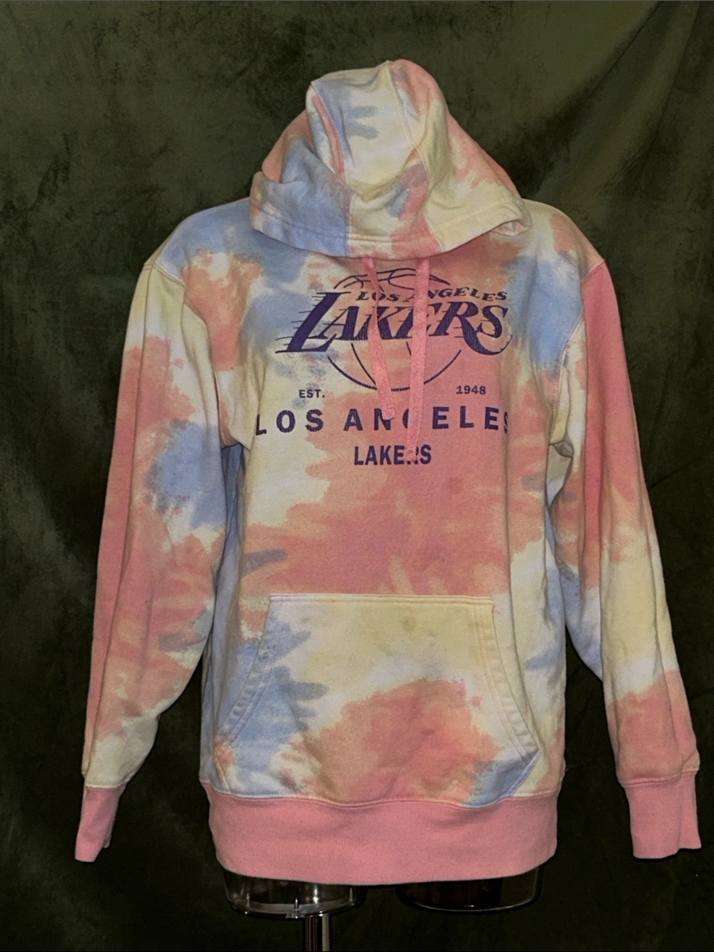 NBA Lakers Tie-Dye Pullover Hoodie - Pink/Blue/White